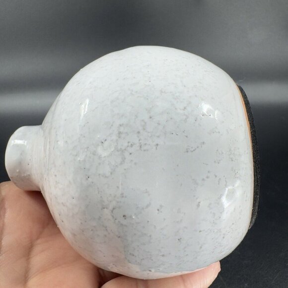 Vintage Hand Made RedWare Pottery Bud Vase Vessel White Glaze Folk Art Decor - Picture 7 of 11